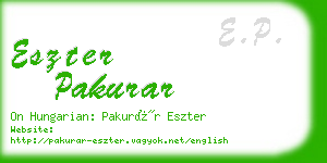 eszter pakurar business card